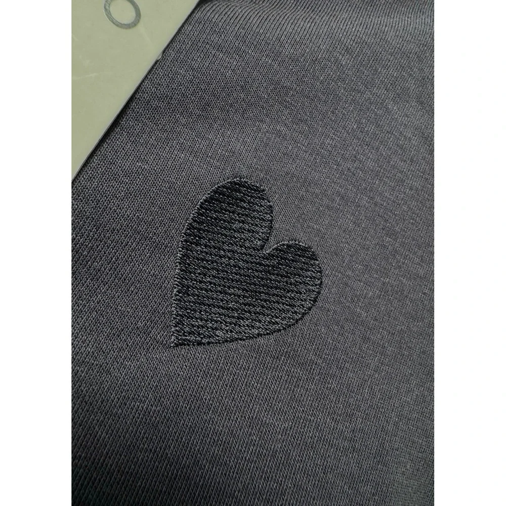 Inimigo Sweatshirt sz M Navy Blue Embroidered Heart Organic Cotton preppy